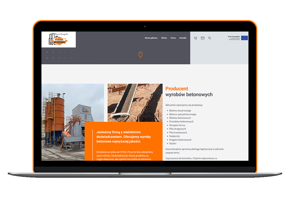 tworzenie strony www-producent-wyrobow-betonowych